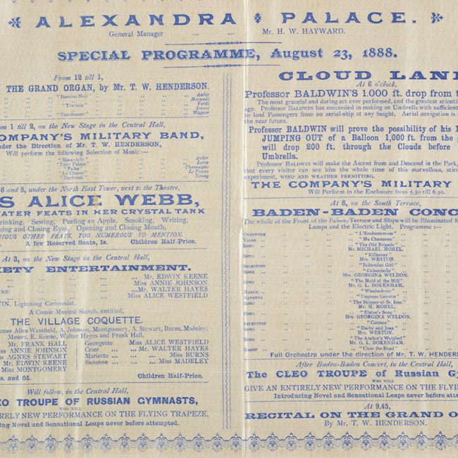 Ally Pally Special Programme - Aug 23 1888